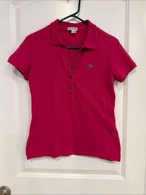 Lacoste Women's Hot Pink Short-Sleeve Polo